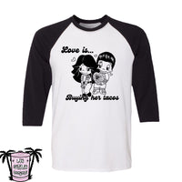 Love is... Buying her tacos - Men's/Unisex Raglan