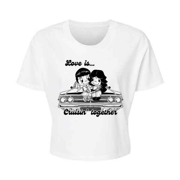 Love is... Cruisin' Together - Alternative Women's Crop Tee *NEW STYLE*